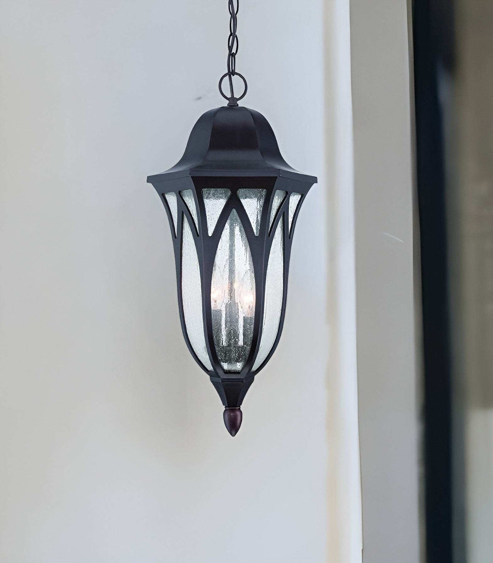 XL Antique Bronze Geometric Glass Hanging Light - Homeroots - Flyclothing LLC