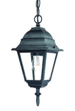 Matte Black Beveled Glass Outdoor Hanging Light - Homeroots