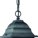 Matte Black Beveled Glass Outdoor Hanging Light - Homeroots