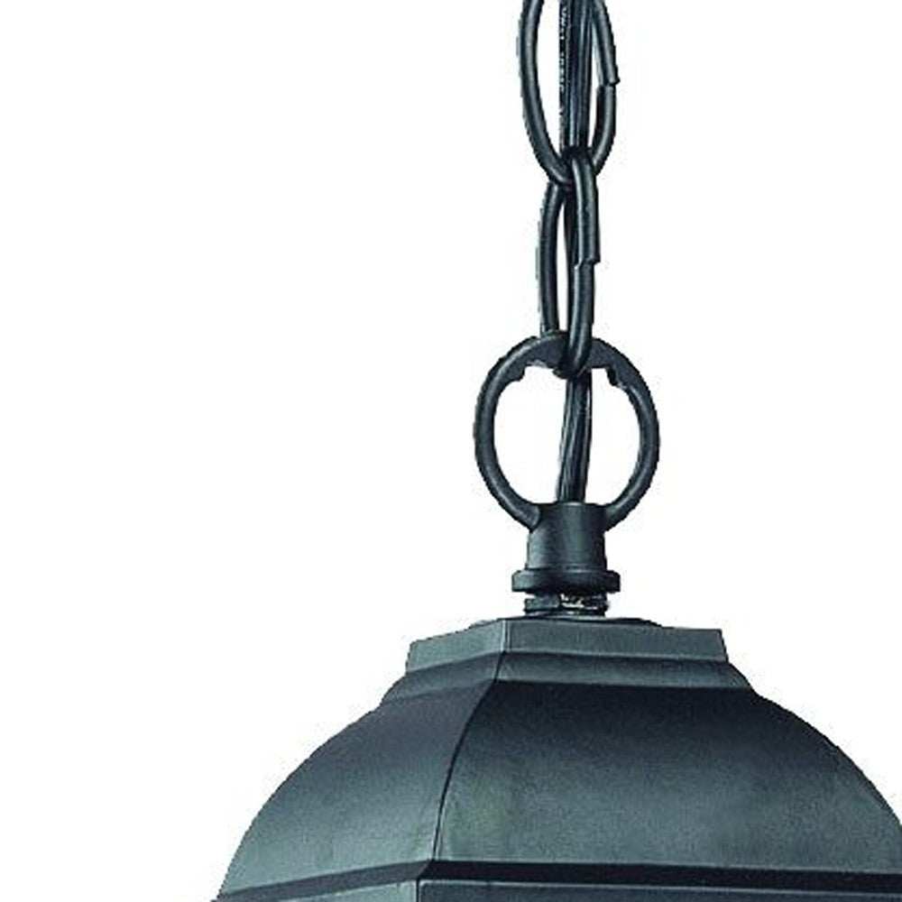 Matte Black Beveled Glass Outdoor Hanging Light - Homeroots - Flyclothing LLC
