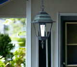 Matte Black Beveled Glass Outdoor Hanging Light - Homeroots