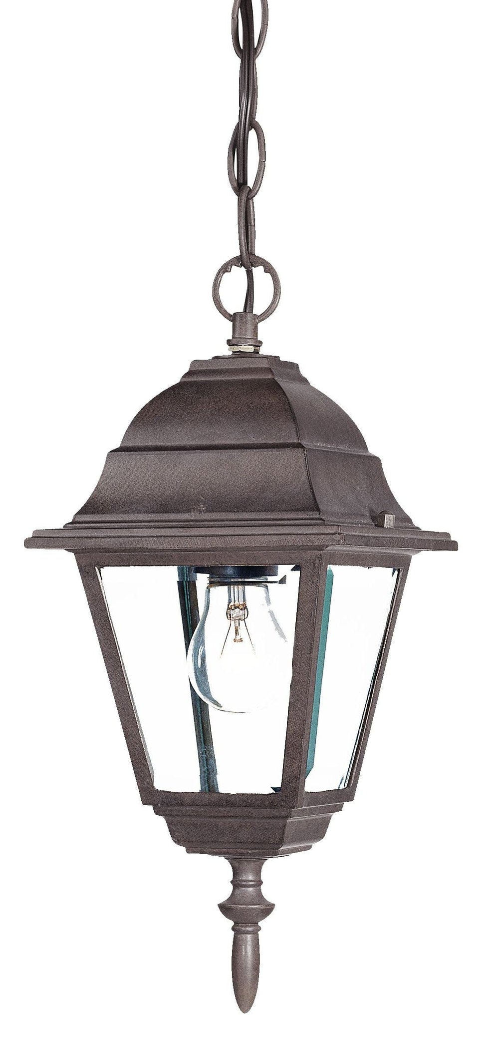 Antique Brown Beveled Glass Outdoor Hanging Light - Homeroots