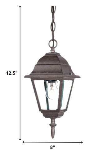 Antique Brown Beveled Glass Outdoor Hanging Light - Homeroots - Flyclothing LLC