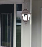 Antique Brown Beveled Glass Outdoor Hanging Light - Homeroots