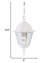 Distressed White Beveled Glass Outdoor Hanging Light - Homeroots - Flyclothing LLC