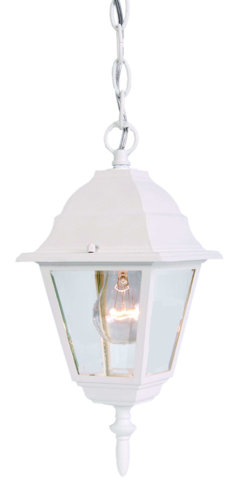 Distressed White Beveled Glass Outdoor Hanging Light - Homeroots - Flyclothing LLC