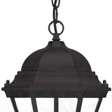 Three Light Matte Black Carousel Lantern Hanging Light - Homeroots