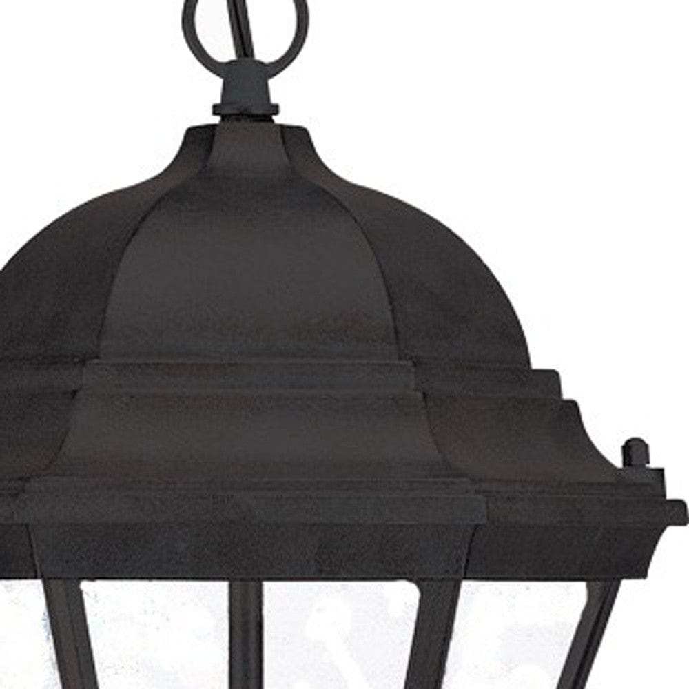 Three Light Matte Black Carousel Lantern Hanging Light - Homeroots - Flyclothing LLC