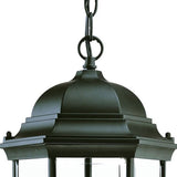 Three Light Matte Black Wide Lantern Hanging Light - Homeroots