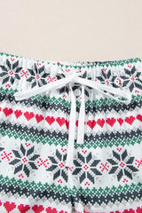 Letter Graphic Round Neck Top and Printed Shorts Lounge Set - Trendsi - Flyclothing LLC