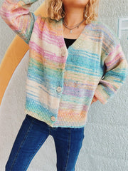Button Up Long Sleeve Cardigan - Trendsi