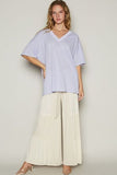 POL V-Neck Half Sleeve T-Shirt - Trendsi