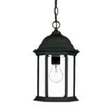 Matte Black Glass Lantern Hanging Light - Homeroots