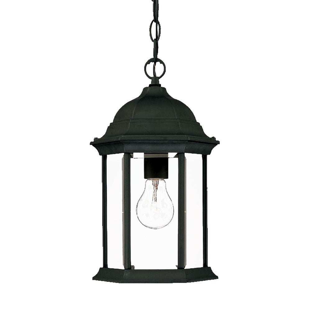 Matte Black Glass Lantern Hanging Light - Homeroots - Flyclothing LLC