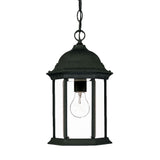 Matte Black Glass Lantern Hanging Light - Homeroots