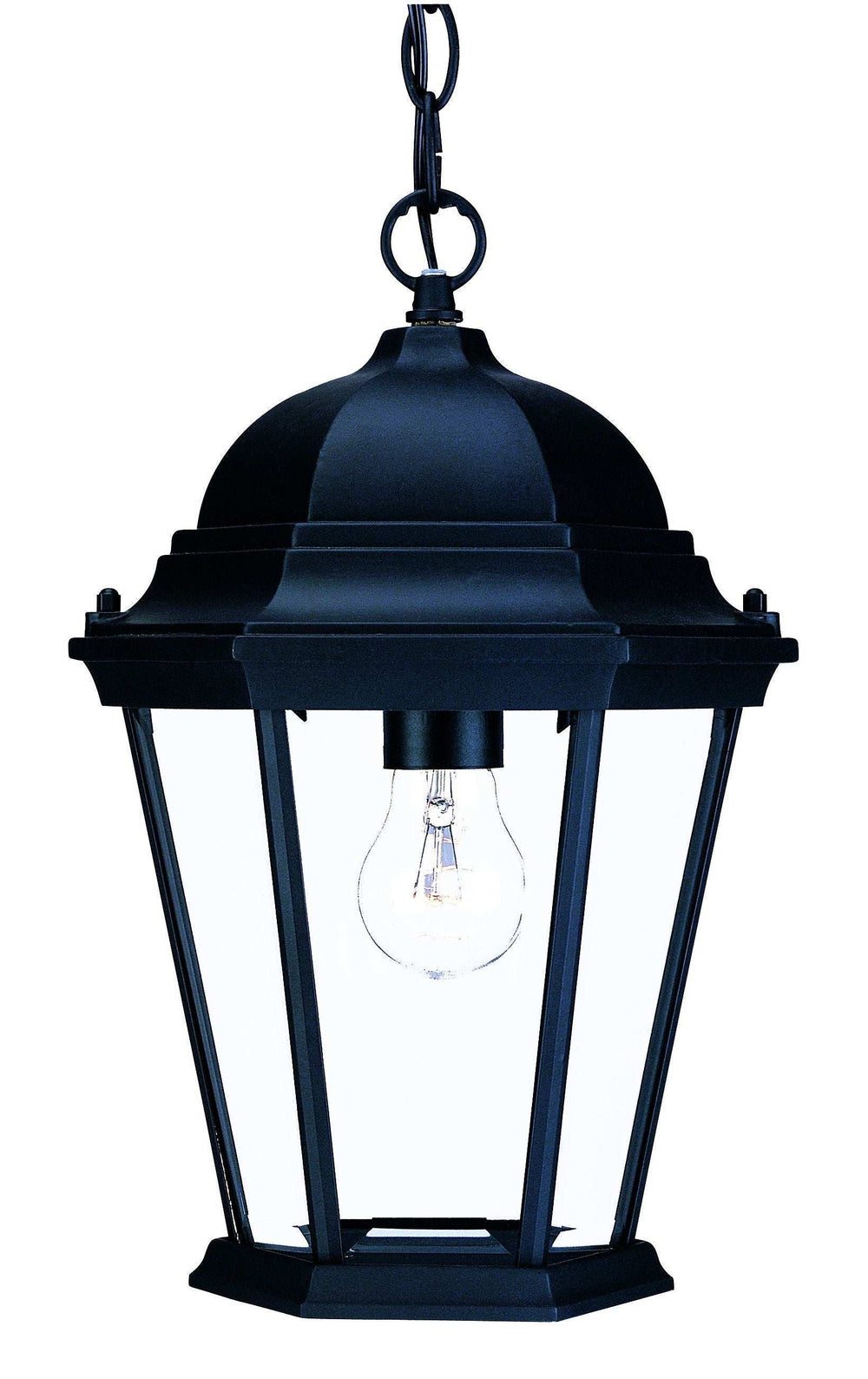 Matte Black Domed Glass Lantern Hanging Light - Homeroots - Flyclothing LLC