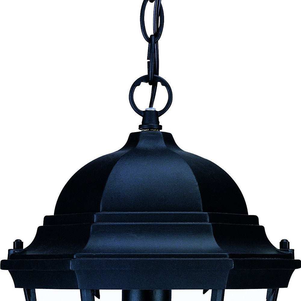 Matte Black Domed Glass Lantern Hanging Light - Homeroots - Flyclothing LLC