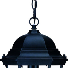 Matte Black Domed Glass Lantern Hanging Light