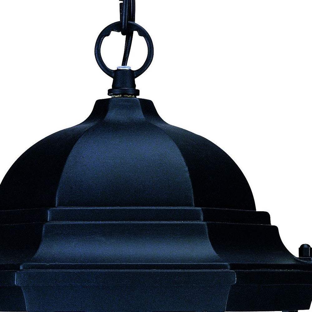 Matte Black Domed Glass Lantern Hanging Light - Homeroots - Flyclothing LLC
