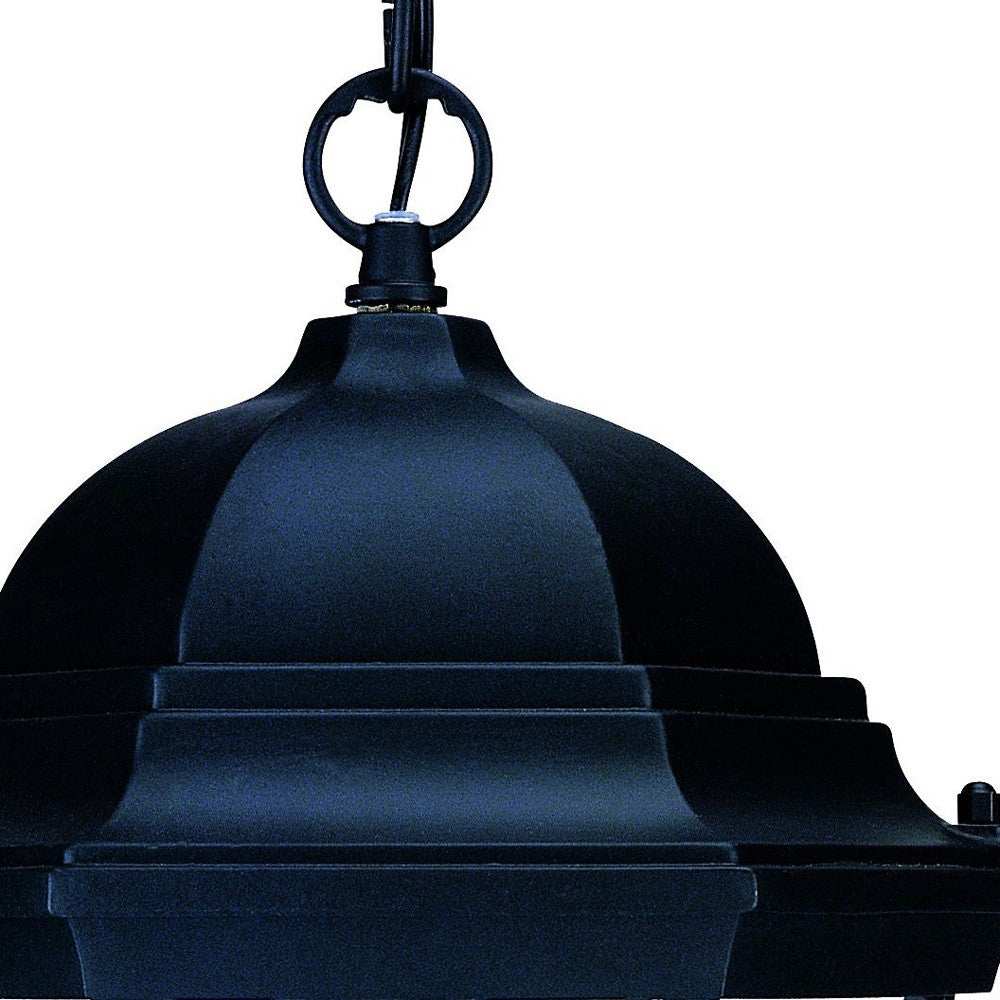 Matte Black Domed Glass Lantern Hanging Light - Homeroots - Flyclothing LLC