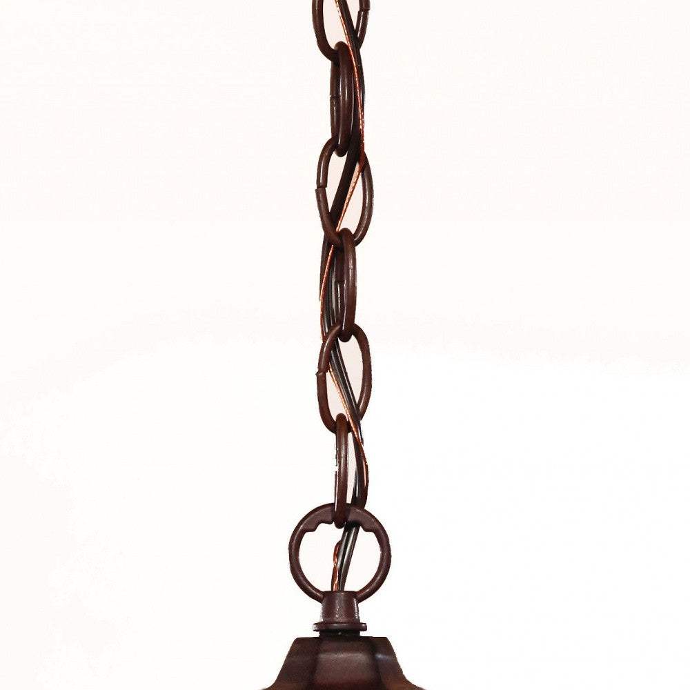 Dark Brown Domed Glass Lantern Hanging Light - Homeroots - Flyclothing LLC
