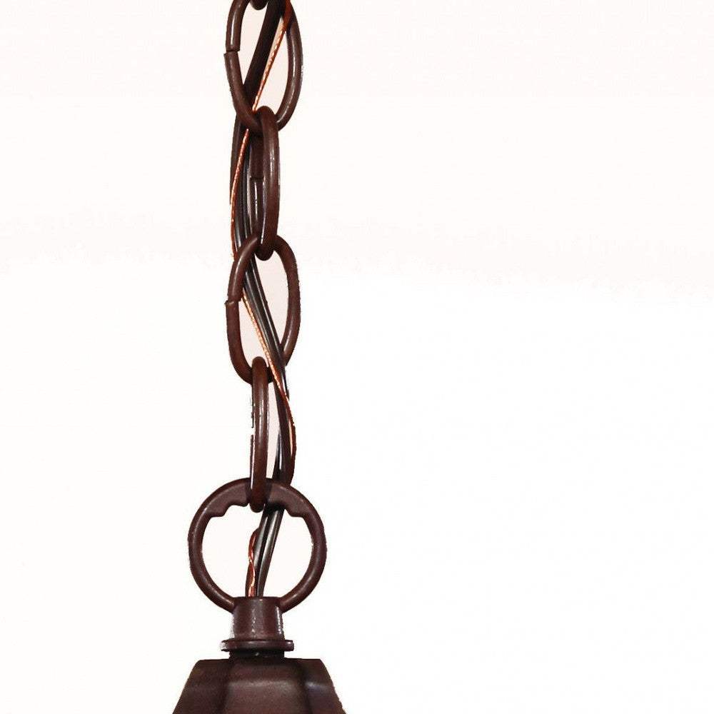 Dark Brown Domed Glass Lantern Hanging Light - Homeroots - Flyclothing LLC