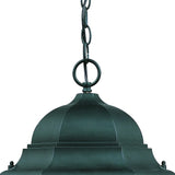 Three Light Matte Black Domed Glass Lantern Hanging Light - Homeroots
