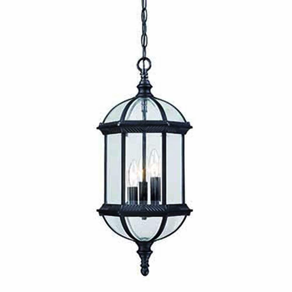 Three Light Matte Black Eastern Lantern Hanging Light - Homeroots - Flyclothing LLC