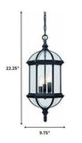 Three Light Matte Black Eastern Lantern Hanging Light - Homeroots - Flyclothing LLC