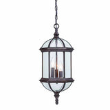 Three Light Dark Brown Eastern Lantern Hanging Light - Homeroots
