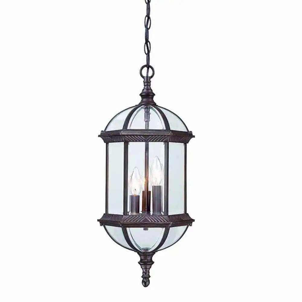 Three Light Dark Brown Eastern Lantern Hanging Light - Homeroots - Flyclothing LLC