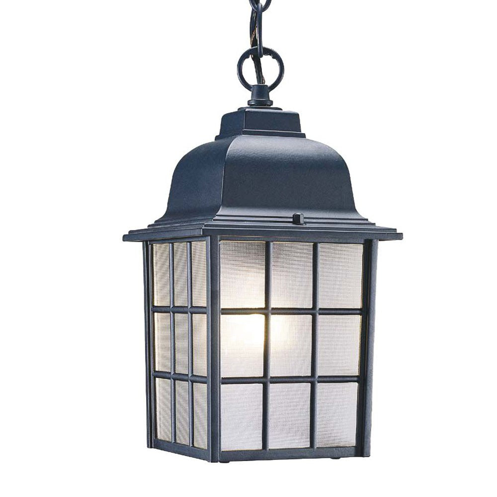 Matte Black Window Pane Lantern Hanging Light - Homeroots