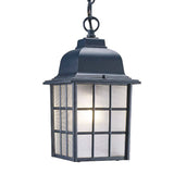 Matte Black Window Pane Lantern Hanging Light - Homeroots