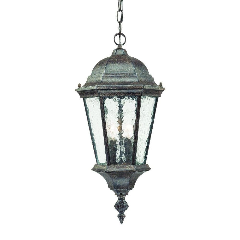 Two Light Antique Black Carousel Lantern Hanging Light - Homeroots