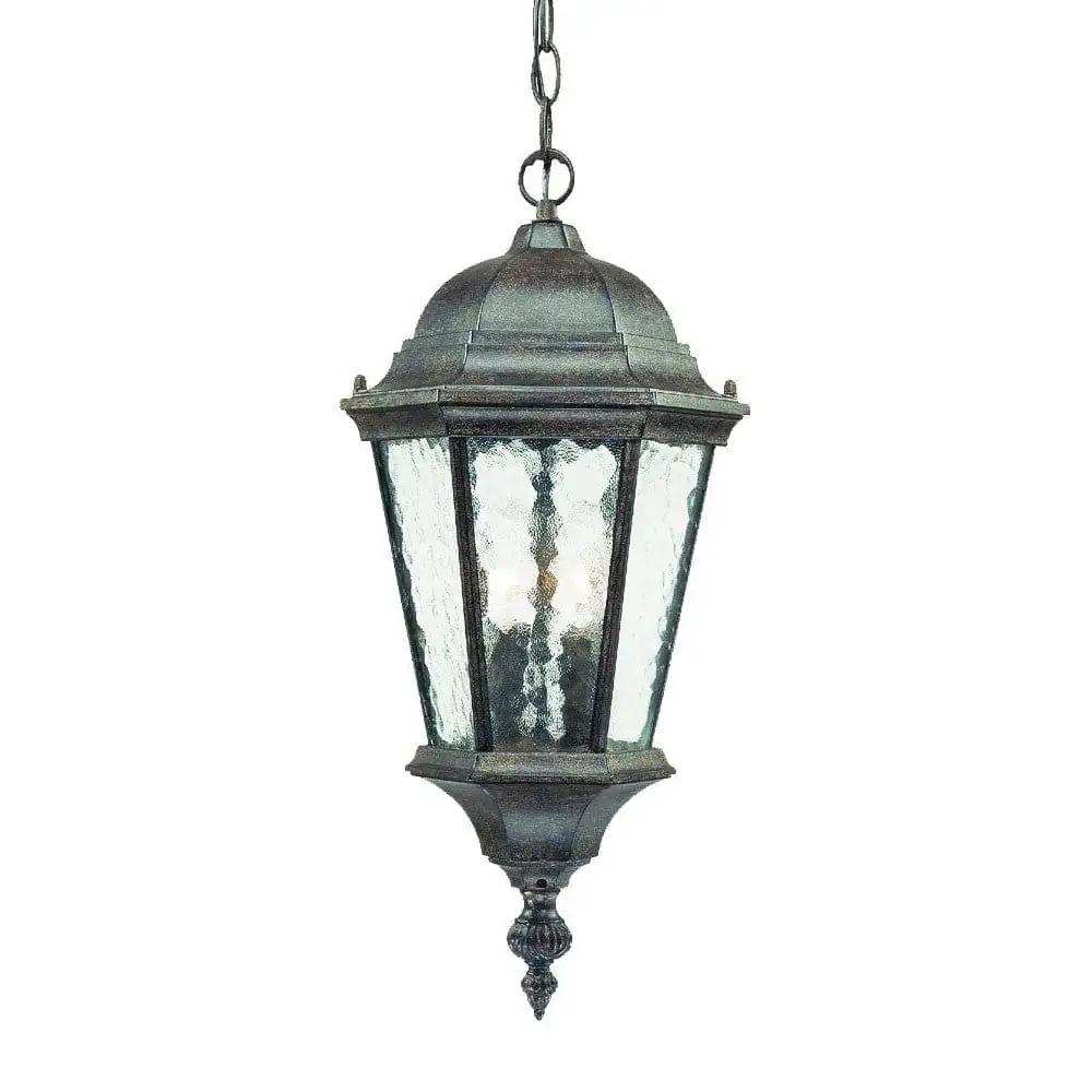 Two Light Antique Black Carousel Lantern Hanging Light - Homeroots - Flyclothing LLC