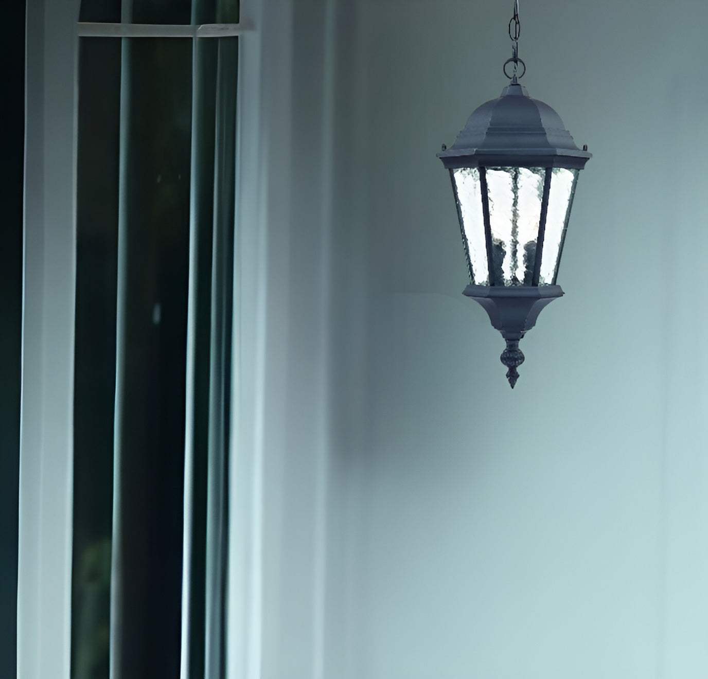 Two Light Matte Black Carousel Lantern Hanging Light - Homeroots - Flyclothing LLC