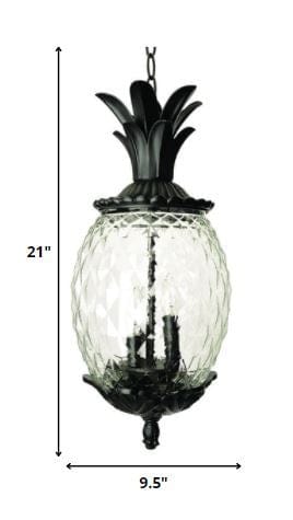 Lanai 3-Light Black Coral Hanging Light - Homeroots