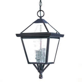 Three Light Bronze Glass Hanging Lantern Light - Homeroots