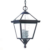 Three Light Bronze Glass Hanging Lantern Light - Homeroots