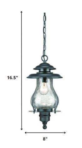 Matte Black Oil Lantern Hanging Light - Homeroots - Flyclothing LLC
