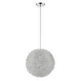Luminary 1-Light Metallic Silver Pendant With Hand Woven Aluminum Wire Shade (12") - Homeroots - Flyclothing LLC