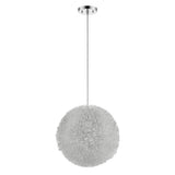 Luminary 1-Light Metallic Silver Pendant With Hand Woven Aluminum Wire Shade (12") - Homeroots - Flyclothing LLC