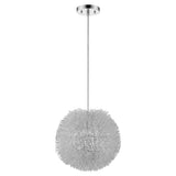 Luminary 1-Light Metallic Silver Pendant With Hand Woven Aluminum Wire Shade (15") - Homeroots - Flyclothing LLC
