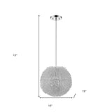 Luminary 1-Light Metallic Silver Pendant With Hand Woven Aluminum Wire Shade (15") - Homeroots - Flyclothing LLC