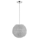 Luminary 1-Light Metallic Silver Pendant With Hand Woven Aluminum Wire Shade (15") - Homeroots - Flyclothing LLC