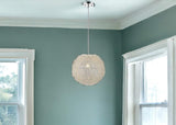 Luminary 1-Light Metallic Silver Pendant With Hand Woven Aluminum Wire Shade (15") - Homeroots - Flyclothing LLC