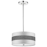 Harmony 3-Light Metallic Silver Pendant With Crystal Studded Platinum Sheen Shade - Homeroots - Flyclothing LLC