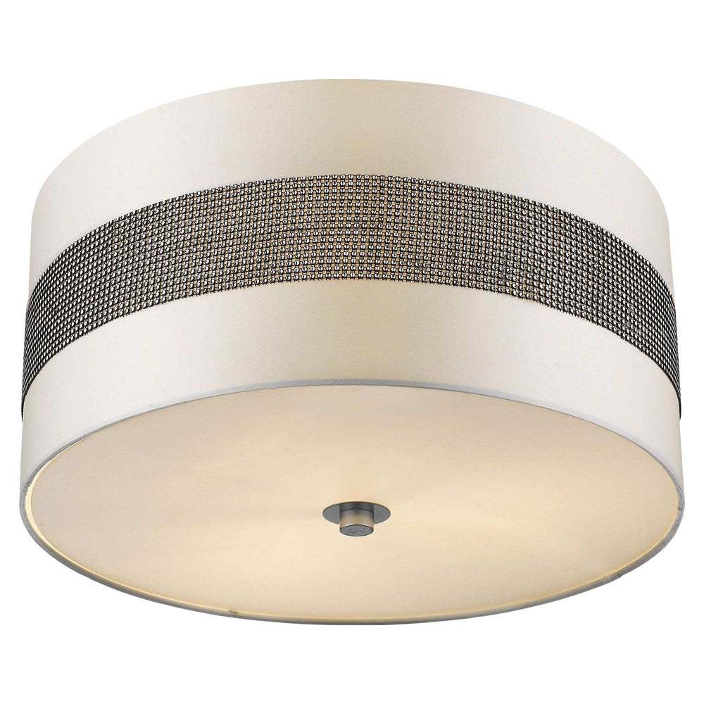 Harmony 3-Light Metallic Silver Pendant With Crystal Studded Platinum Sheen Shade - Homeroots - Flyclothing LLC