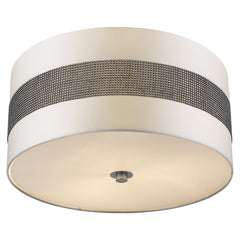 Harmony 3-Light Metallic Silver Pendant With Crystal Studded Platinum Sheen Shade - Homeroots