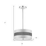 Harmony 3-Light Metallic Silver Pendant With Crystal Studded Platinum Sheen Shade - Homeroots - Flyclothing LLC